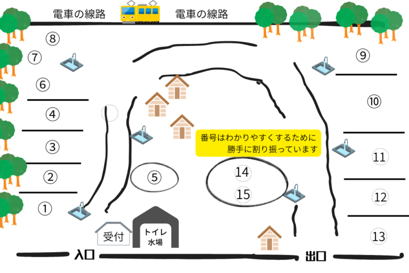 八ヶ岳オートキャンプ場のサイトマップ