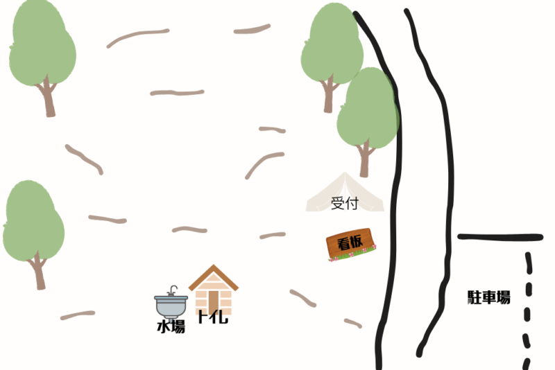 瀬音村こもれびの森キャンプ場のサイトマップ