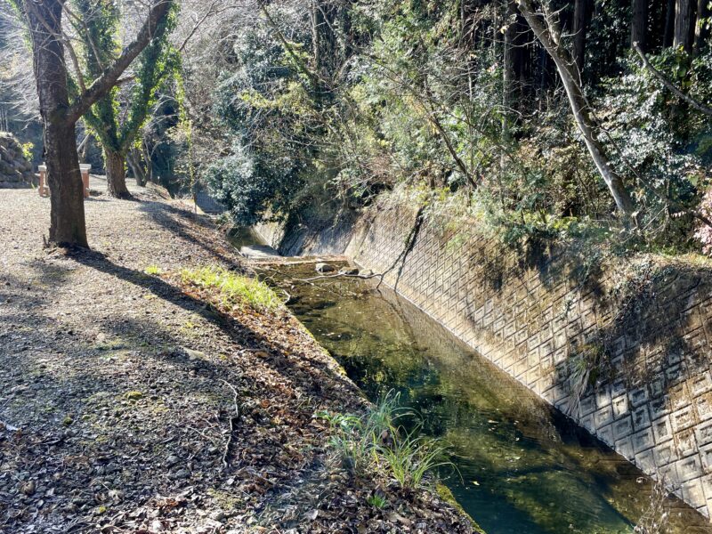 キャンプ場フィールの川沿いサイト